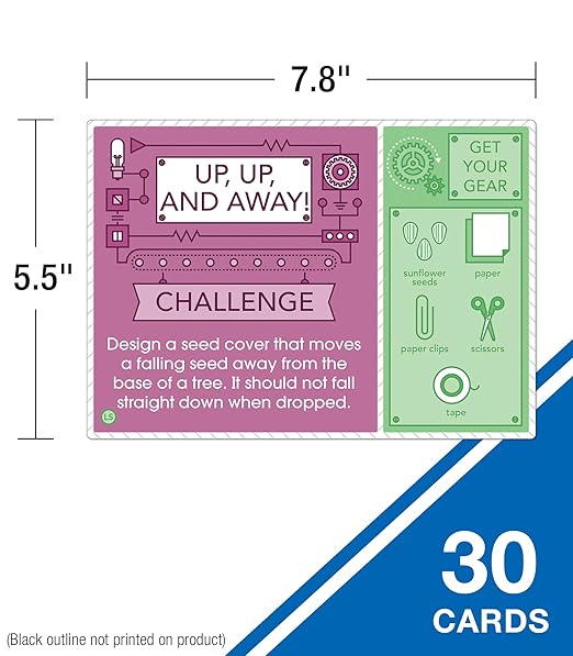 Carson Dellosa Stem Challenges Learning Cards Kit, 30 Science Projects, Stem Kits for Kids Ages 8-12, Science Experiments, Hands-On Activities for Homeschool or Classroom, Grades 2-5