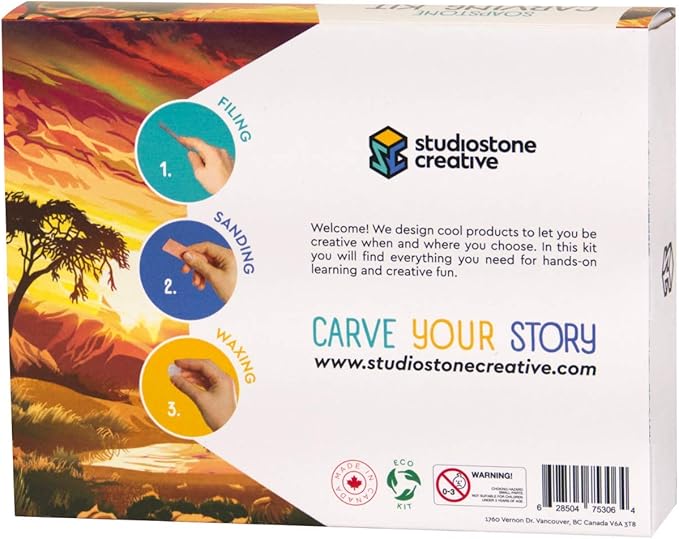 STUDIOSTONE CREATIVE DIY Arts & Crafts Carving Kit Kids Adults Elephant Sculpture Soapstone
