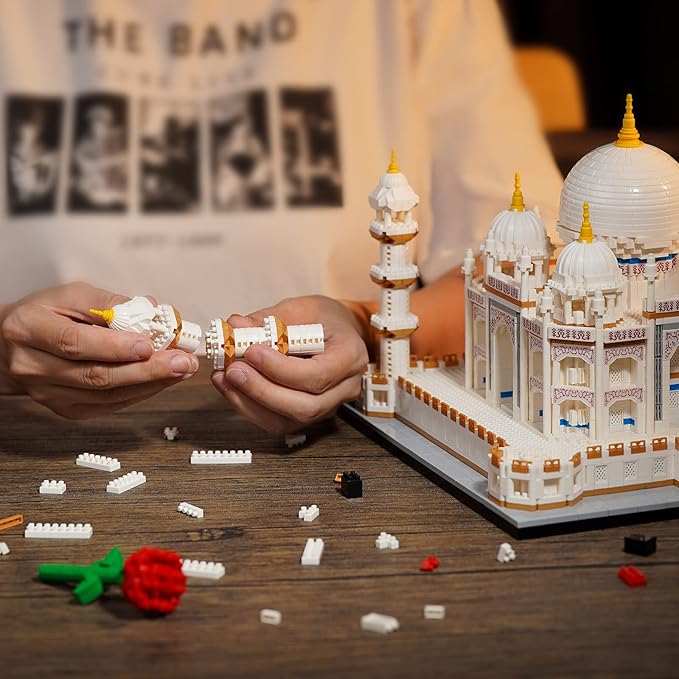 QLT Micro Mini Blocks Taj Mahal Architecture Building Toy Display Famous Architecture Model Kit for Adults and Kids Christmas Birthday Gift (4036 Pieces)