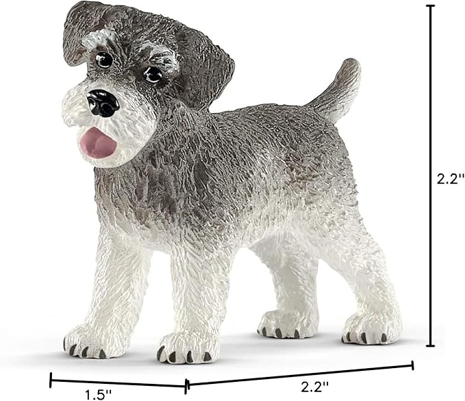 Schleich Farm World, Realistic Cute Dog Toys for Kids Ages 3 and Above, Miniature Schnauzer Toy Figurine
