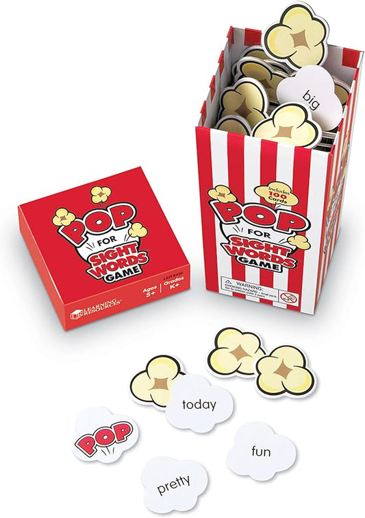 Learning Resources Pop For Sight Words Game,Vocabulary/Literacy Game, 92 Cards, Ages 5+