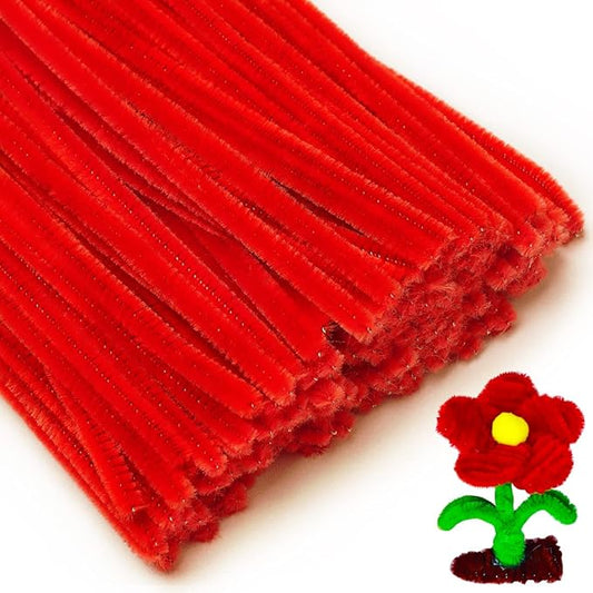 Eppingwin 200pcs Pipe Cleaners, Red Pipe Cleaners Craft Supplies,Chenille Stems for DIY Arts Crafts Project(Red)