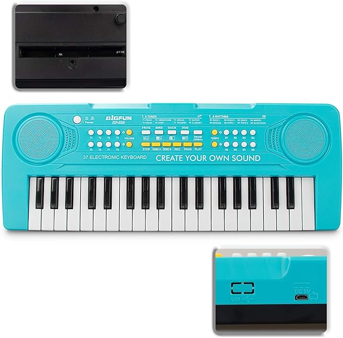 Kid Keyboard Piano - 37 Keys Toddler Keyboard Multifunction Music Educational Instrument Toy Electronic Piano for 3, 4, 5, 6, 7, 8 Girls and Boys (Blue)