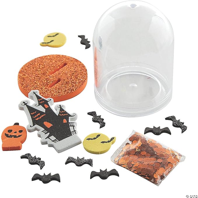 Fun Express Halloween Glitter Snow Globe Craft Kit - Makes 6 - Craft Kits