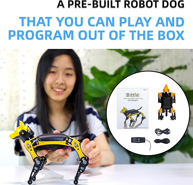 Robot Dog Bittle Robotics Kit (Pre-Assembled) | App Control Quadruped Smart Robot | Open Source Coding Robot Kit for STEM & Robotics Education for Programmer, Developers, Geeks, & Students