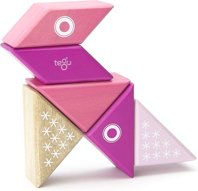 6 Piece Tegu Travel Pal Magnetic Wooden Block Set, Kitty
