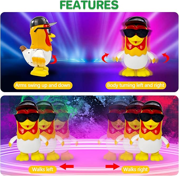 TOYMAKER La Granja de Zenon Black Hats Bartolito Chicken Baby Toys Dancing Toddlers Toys,Music Kids Interactive Early Learning Educational Toys for 1 2 3 4 Year Old Boys Girls Birthday and Christmas