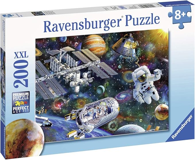 Ravensburger Cosmic Exploration Kids Jigsaw Puzzle | 200 Unique XXL Pieces | Anti-Glare Fun & Educational Toy | FSC Certified - 19.5" x 14.25" Multicolor