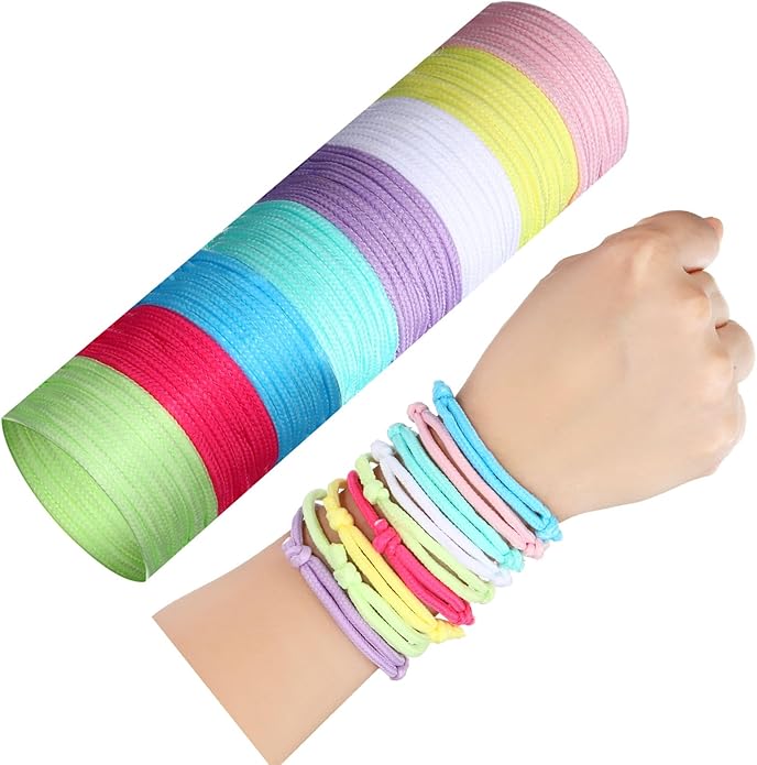 WILLBOND 216 Neon Friendship Bracelets Bulk for Kids Birthday Classroom Student Gift Adjustable Paracord Bracelets Rope Woven Neon Colors Valentine Day Gift Girls Boy Party Favors