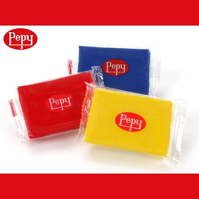 Pepy Plastilina Reusable and Non-Drying Modeling Clay; Set of 24 Bars, 1.4 Ounce Each, 8 Each of 3 Colors, Perfect for Arts and Crafts Projects, Primary Colors …