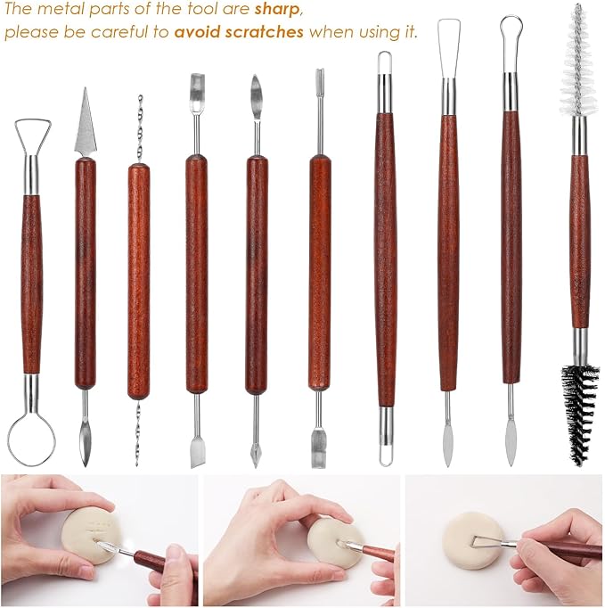 Blisstime 42pcs Pottery Tools, Clay Tools, Sculpting Tools, Pottery Kit, Air Dry Clay Tools, Pottery Clay Kit for Pottery Wheel, DIY Arts and Crafts