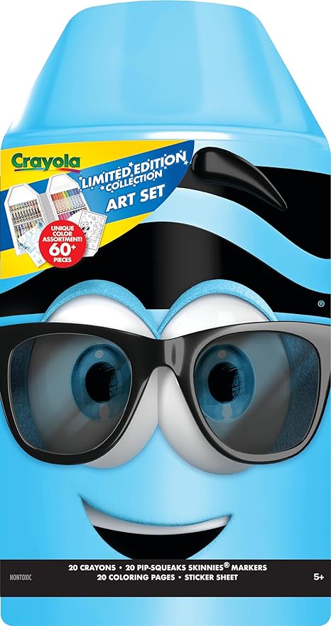 Crayola Coloring Set with Limited Edition Blue Art Case, Limited Edition Crayons, 50+ Pieces, Gifts for Kids