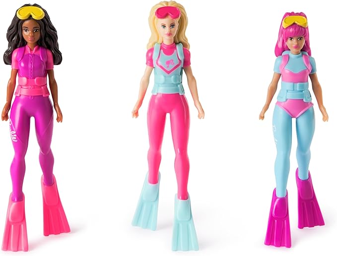 SwimWays Barbie Dive Characters 3-Pack, Swimming Pool Accessories & Kids Pool Toys, Pool Party Supplies & Water Toys for Kids Aged 5 & Up
