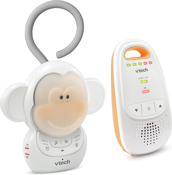 VTech DM1411 Audio Baby Monitor & Portable Soother Dual-Unit Rechargeable Battery, Long Range, Soft-Glow Night Light, Soothing Sounds & Lullabies, Digital Wireless Transmission, Sound Indicator