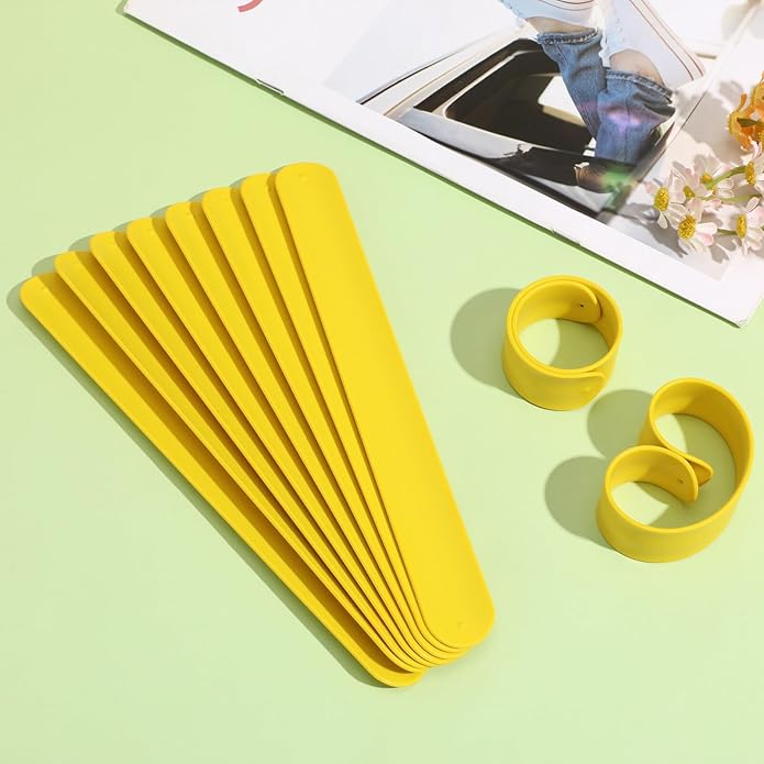 10Pcs Slap Bracelets - Silicone Snap Ruler Snap Bands Wristband for Classroom Prize Party Favors