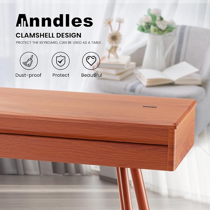 Electric Piano 88 Keys Digital Piano Weighted for Beginner Keyboard Piano Include Piano Bench Power Adapter Three Pedal Manual User (Wood Color)