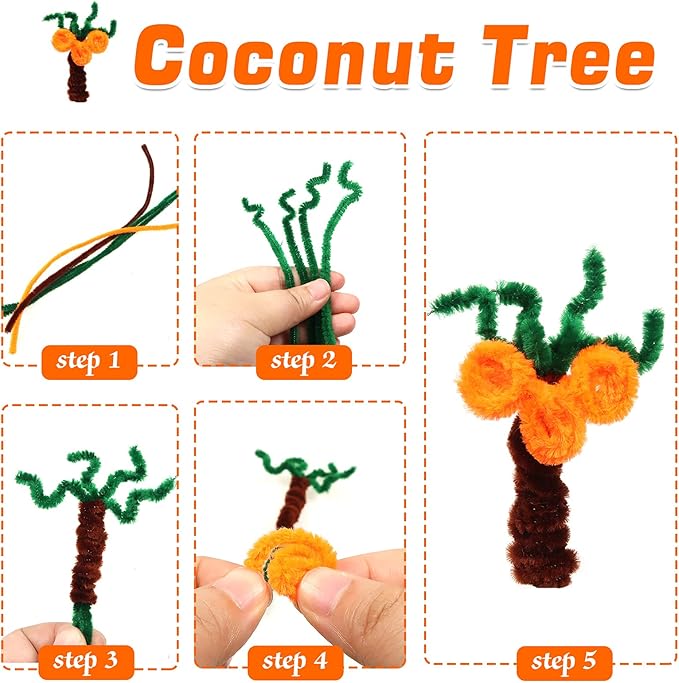 TOAOB 100pcs Pipe Cleaners Bulk Craft Supplies Green Chenille Stems 6mm x 12 Inch Fuzzy Pipe Cleaners for DIY Art Crafts Decorations