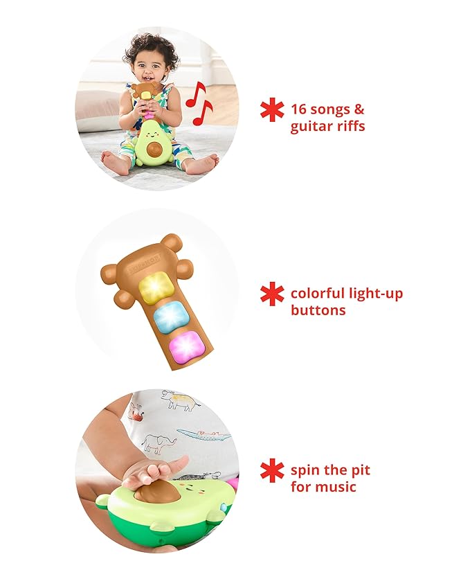 Skip Hop Baby Walker Explore & More 4-in-1 Toy Walker and Skip Hop Baby Toy Guitar Farmstand Grow & Play Rock-A-Mole Guitar