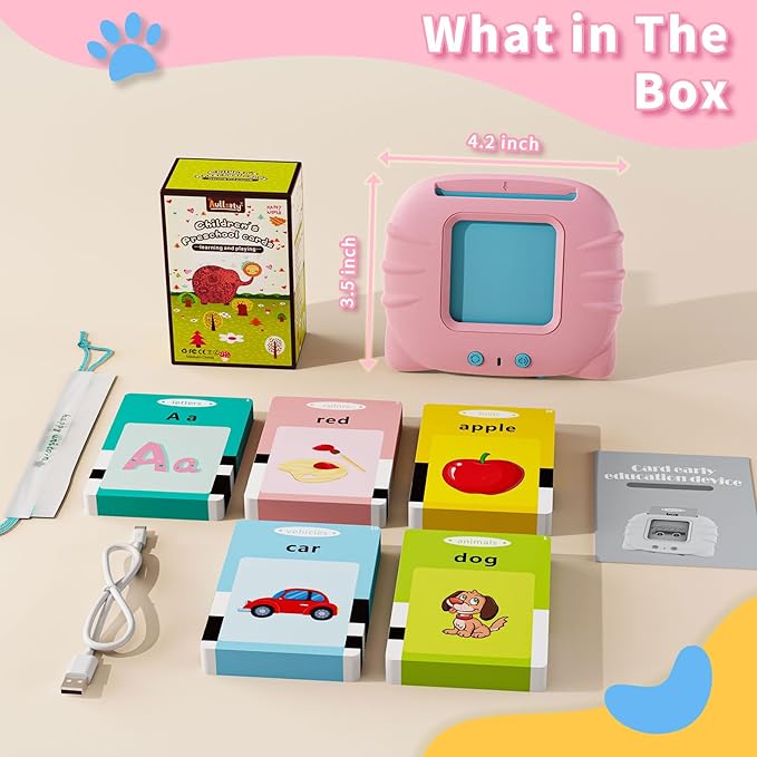 Aullsaty Toddler Toys Talking Flash Cards for 1 2 3 4 5 6 Year Old Boys and Girls, Autism Sensory Toys for Autistic Children, Learning Educational Montessori Speech Therapy 248 Sight Words Kids Gifts