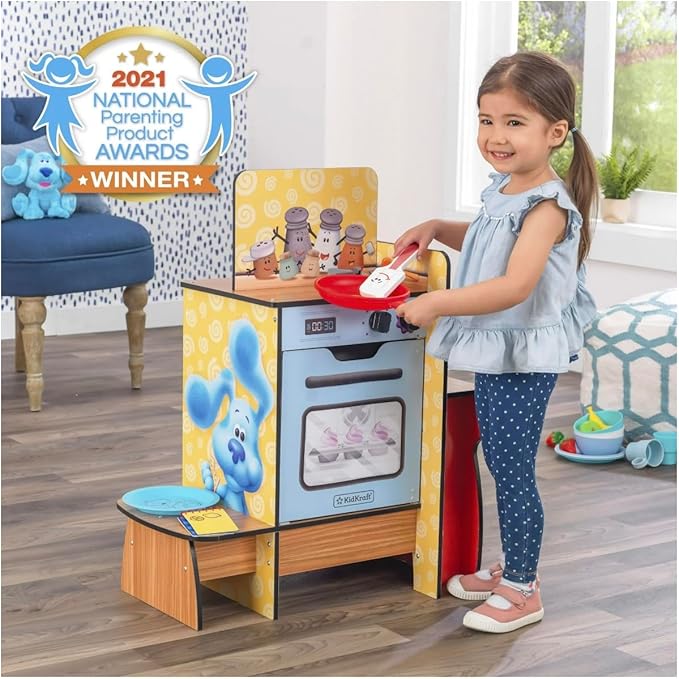 KidKraft Blue's Clues & You! Cooking-Up-Clues Wooden Play Kitchen & Handy Dandy Notebook