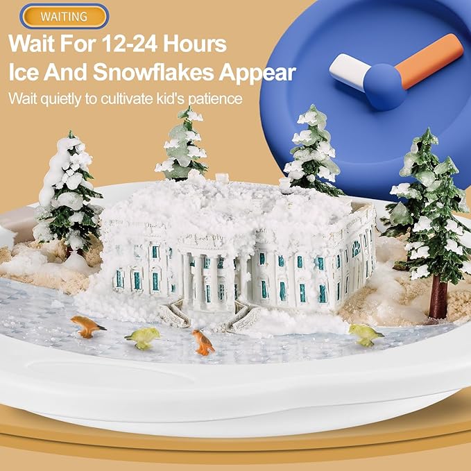 Snow Making Experiment Kits, Snow Making Fun Science Kits for Kids, DIY Educational Painting 3D Snow Scene Science Experiment Kit Snow Making Experiment Scene Painting DIY Model Science Toys-3002