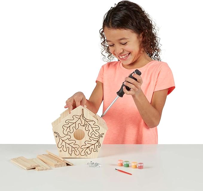 Melissa & Doug Created by Me! Birdhouse Build-Your-Own Wooden Craft Kit | DIY Bird House Kit For Kids