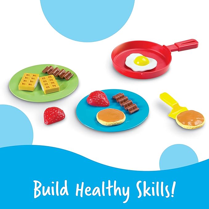 Learning Resources Pretend & Play Rise & Shine Breakfast - 21 Pieces, Ages 3+ Pretend Play Food for Toddlers, Preschool Learning Toys, Kitchen Play Toys for Kids