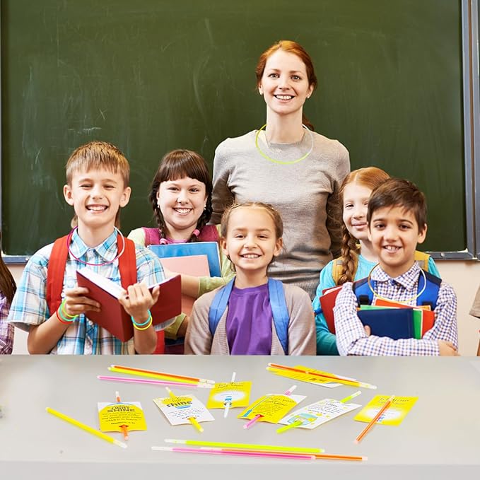 LiYiQ 50 Packs Christian Gifts Cards with 100 Glow Sticks Let Your Light Shine Cards with Glow Sticks Religious Bible Verse Cards for VBS Sunday School Supplies (Christian)