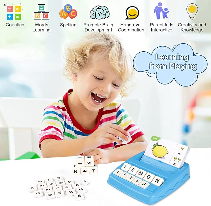 Matching Letter Game for Kids, 2 in 1 Educational Toys Alphabet Spelling & Reading, Number & Color Recognition, Flash Cards Learning Toys Gifts for Preschool Kindergarten Boys Girls Ages 3 4 5 6 7 8…