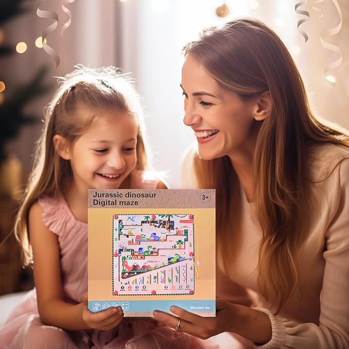 Magnetic Color and Number Maze, Montessori Toys for 3+ Year Old, Wooden Puzzle Board, Educational Matching Toy for Boys and Girls