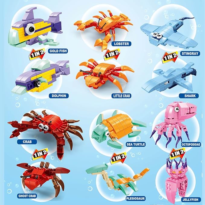 12 Packs Mini Animals Building Blocks Sets Dog Cat Building Toys Party Favors for Kids Educational Brick Kits,Goodie Bags,Classroom Prizes, Birthday Valentines Easter Gifts for Kids Boys