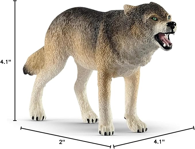 Schleich Wild Life Realistic Prowling Gray Wolf Figurine - Durable North American Forest Animal Figure for Kids, Perfect Toy for Fun and Imaginative Adventures, Gift for Boys and Girls Ages 3+