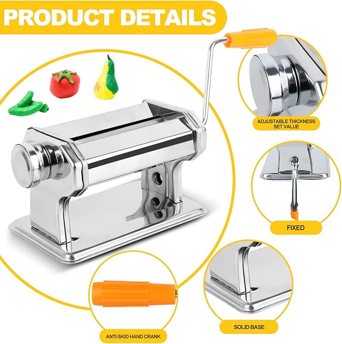 Polymer Clay Roller Set - Clay Press Machine with Clay Extruder Tool Kit, Clay Earring Cutters Set Stainless Steel Non-Stick Polymer Clay Tools and Supplies for Art Craft Modeling Clay Fondant