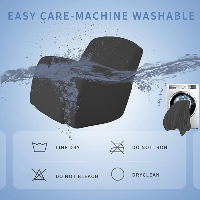 Easy-Going Oversized Recliner Stretch Sofa Slipcover Sofa Cover 1 Piece Furniture Protector Couch Soft with Elastic Bottom Kids,Polyester Spandex Jacquard Small Checks(Oversize Recliner,Dark Gray)