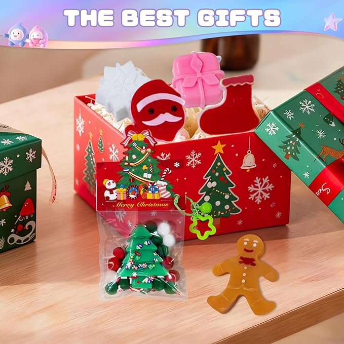 BEEMOHARD Squishy Gel for Taba Squishy Kit with Christmas Mold, All-in-one 18OZ Beginner Kit, Soft and Fun Stress Relief Entertainment Ideal Gift