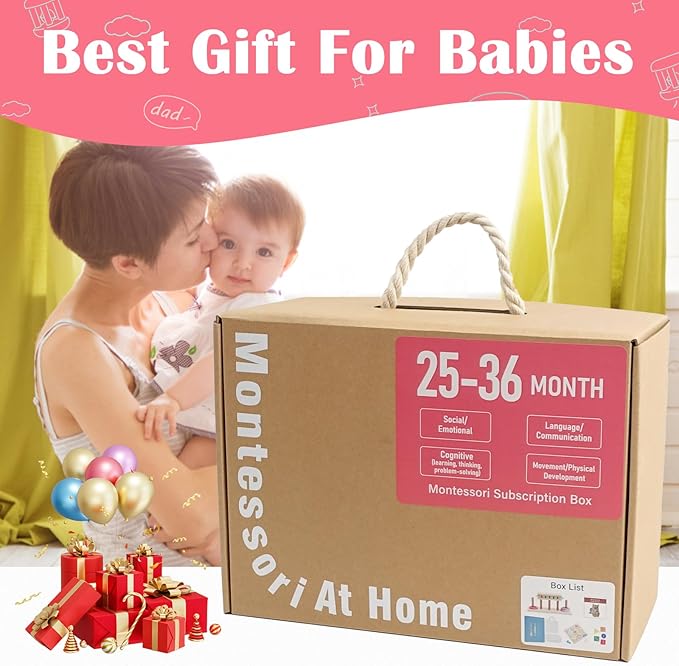 Montessori Toys for1 Year Old,25-36 Months, 5 in 1 Learning Educational Set Wooden Toys (Includes Guess who I am,Lacing, Baking Set, Land and Sky Two-Part Puzzle Board,Ring Slide)