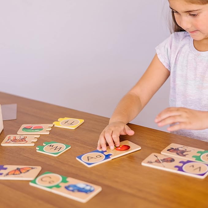 Melissa & Doug Self-Correcting Alphabet Wooden Puzzles With Storage Box (52 pcs)