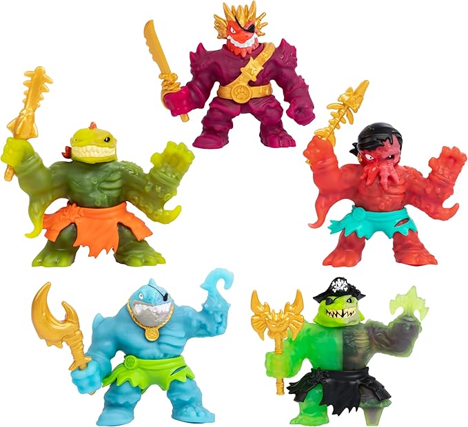 Heroes of Goo Jit Zu Cursed Goo Sea | Super Squishy, Goo Filled Toy Graplock Action Figure Hero Pack | with Color Changing Face That Reveals His Curse | Stretch Him 3 Times His Size