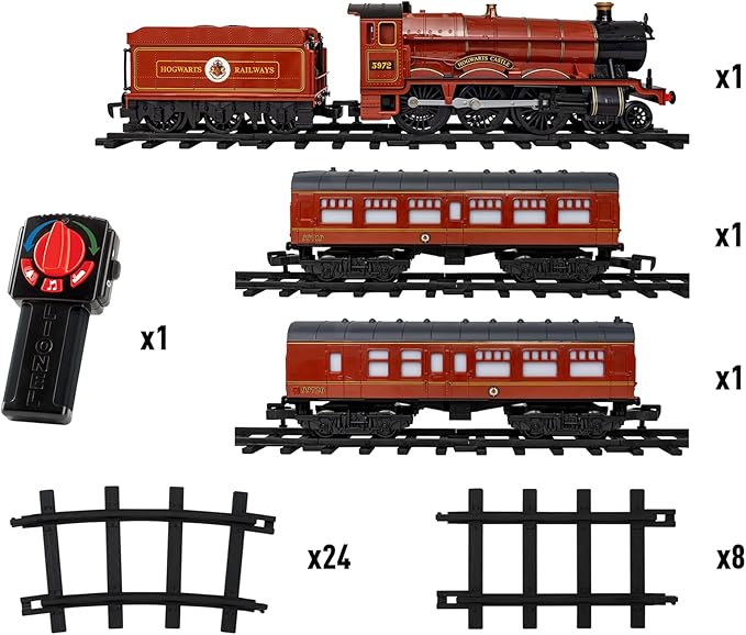 Lionel Battery-Operated Hogwarts Express Toy Train Set with Locomotive, Train Cars, Track & Remote with Authentic Train Sounds, & Lights for Kids 4+
