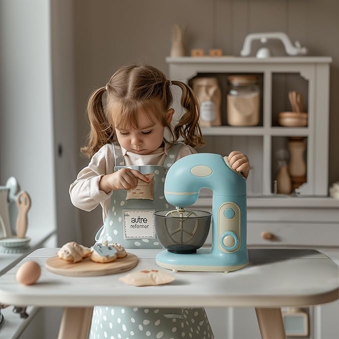 ROBOTIME Pretend Play Kitchen Appliances Toy, Toy Food for Kids Mixer Toy with Realistic Light and Sounds, Play Kitchen Accessories Set for Kids Ages 3+, Pretend Kitchen Toys for Boys and Girls