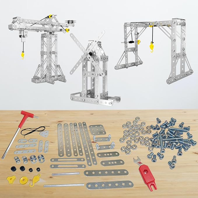 Metal Building Toys, 273pcs 3 in 1 Tower Crane & Frame Crane & Windmill Metal Model Set,Erector Sets for Boys Age 8-12,DIY Building Stem Projects Toys for Kids,Birthday Gifts for Model Crane Fan