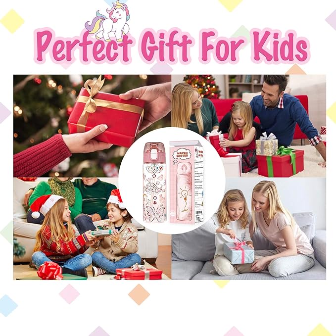 Y YOFUN Decorate Your Own Water Bottle with Tons of Glitter Gem & Unicorn Stickers, BPA Free Tritan Material, 20 oz, Kids Craft Kit & DIY Art, Gift for Girl Age 4 5 6 7 8 9 10 Years Old