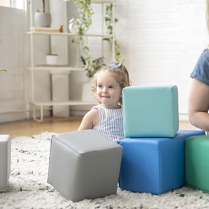 ECR4Kids Softzone Foam Big Building Blocks, Soft Play for Kids (7-Piece Set), Toddler blocks, Contemporary