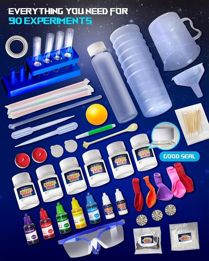 Science Kits for Kids Age 4-12, Stem Toys with 90 Science Experiments, Steam Project Learning Educational Toys Gifts for Christmas & Birthday, Chemistry Activity Set for 4+ Years Old Boys Girls