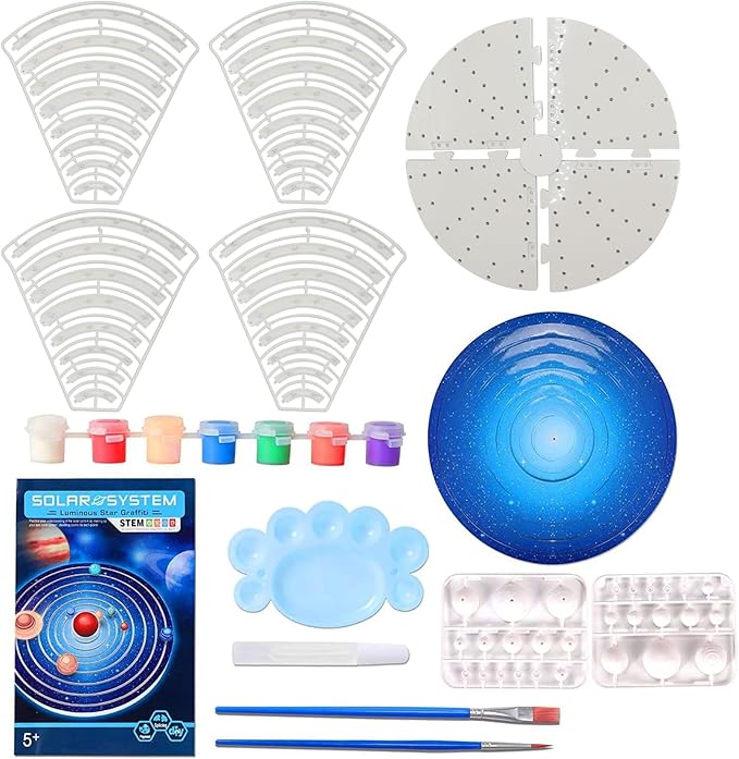 Solar System Model Kit, 3 in 1 Build and Paint Solar System for Kids, Arts and Crafts Science Kits for Kids Age 4-6-8-12, STEM Educational Space Toys for Christmas Birthday Gifts