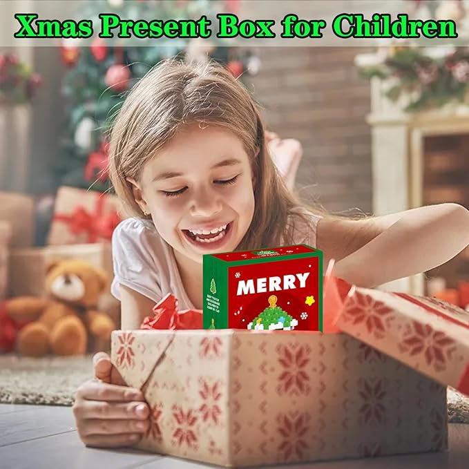 Christmas Tree Building Blocks Set Compatible with Lego Advent Calendar 2024 Stacking New Toys Holiday Present Box New Year Xmas Gifts for Kids for Boys & Girls and Adults