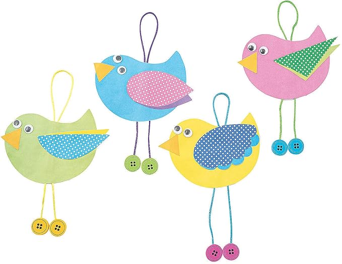 Spring Bird Paper Ornaments Craft Kit - Crafts for Kids and Fun Home Activities