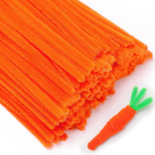 Eppingwin 200pcs Pipe Cleaners, Orange Pipe Cleaners Craft Supplies,Chenille Stems for DIY Arts Crafts Project(Orange)