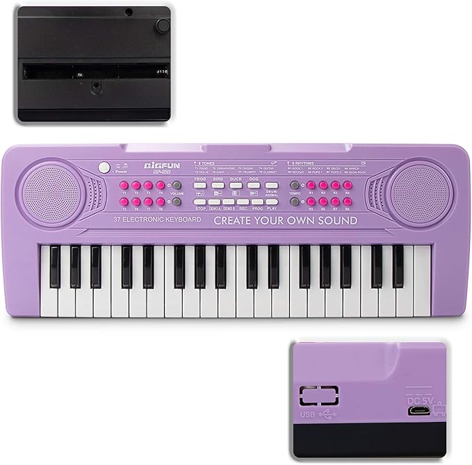 Kid Keyboard Piano - 37 Keys Toddler Keyboard Multifunction Music Educational Instrument Toy Electronic Piano for 3, 4, 5, 6, 7, 8 Girls and Boys (Purple)