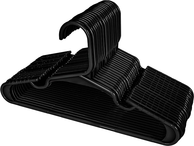 Utopia Home 40 Pack Kids Hangers - 11.5 Inch Plastic Baby Hangers for Closet - Childrens Hanger for Clothes & Infant Hanger for Closet - Ideal for Everyday Standard Use (Black)